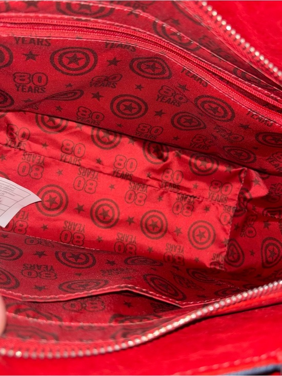 Marvel Loungefly Captain America 80th Anniversary Floral Shield Crossbody Purse - Picture 8 of 13